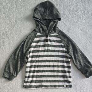Gray Striped Kids Oversized Hoodie